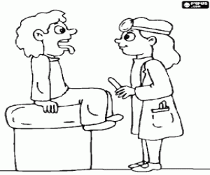 The doctor and the patient coloring page