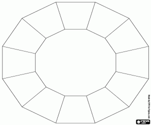 Dodecagonal ring for colors coloring page