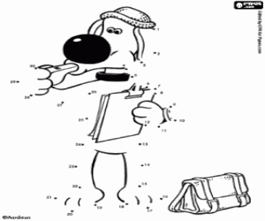 The dog Blitzer, dot to dot coloring page