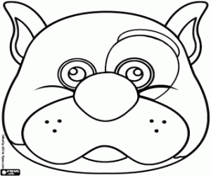 Dog mask. Bulldog mask coloring page