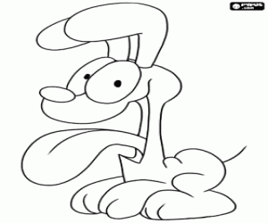 The dog Odie, friend of Garfield coloring page
