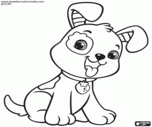 The dog of Strawberry Shortcake coloring page