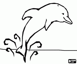 Dolphin jumping coloring page