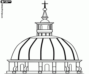 The dome of the Cathedral coloring page
