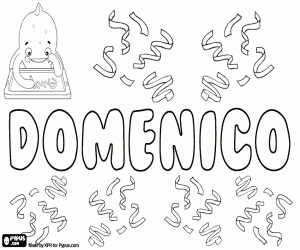 Domenico, Italian name coloring page