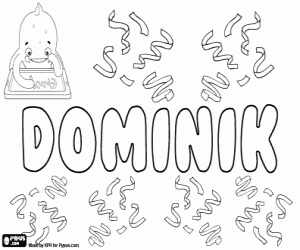 Dominik, male name coloring page