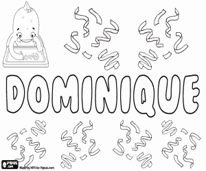 Dominique, French name coloring page