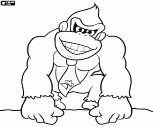 Donkey Kong, gorilla of Nintendo  coloring page