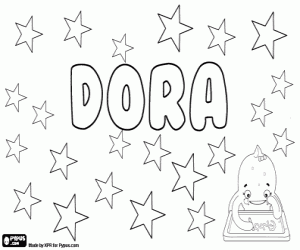 Dora, abbreviated name coloring page