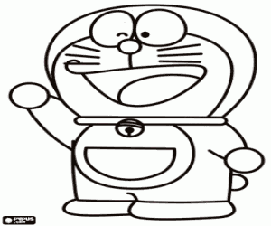 Doraemon, the magic cat coloring page