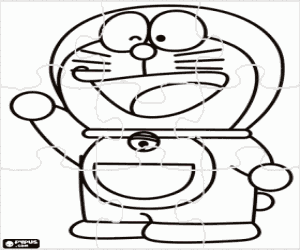 Doraemon puzzle coloring page