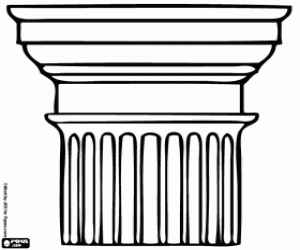 Doric, classical architectural coloring page