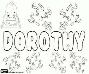 Dorothy, English name coloring page