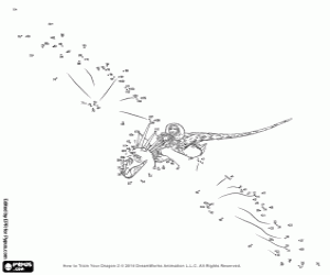 Dot to dot of Astrid and her dragon coloring page
