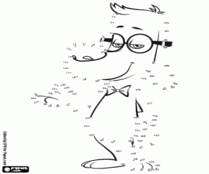 Dot to dot, Mr. Peabody, connect the dots coloring page