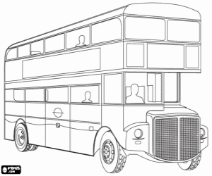 Double-decker bus coloring page