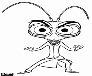 Dr Cockroach, scientific mad coloring page