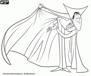 Drac, the hotel owner coloring page