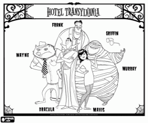 Dracula, Mavis and guests coloring page