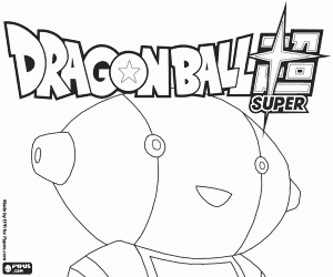 Dragon Ball Super, logo and robot coloring page
