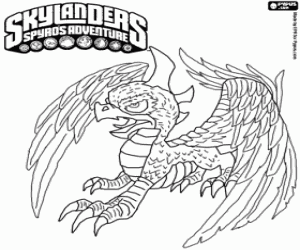 The dragon Skylander Sunburn coloring page