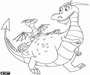 The dragons of Mike the Knight coloring page