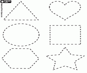 Draw geometric shapes coloring page