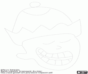 Draw a smiling face with hat coloring page