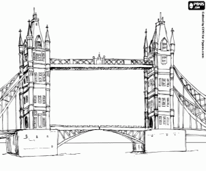 A drawbridge in London coloring page