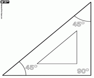 For drawing, an isosceles triangle coloring page