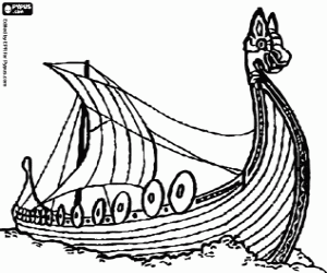 Drekar, Viking ship coloring page