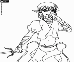Dren, character of Tokyo Mew Mew coloring page