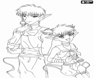 Dren and Sardon,characters of MewMew coloring page