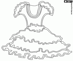 A dress with ruffles coloring page