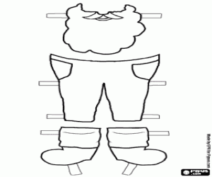 Dress up Santa Claus in winter coloring page