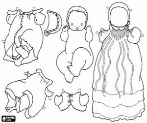 Dress up game dress a baby coloring page