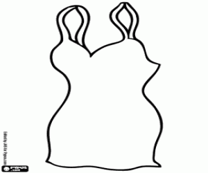 Dress with shoulder straps coloring page