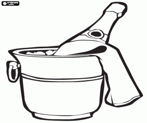The drink in an ice bucket coloring page