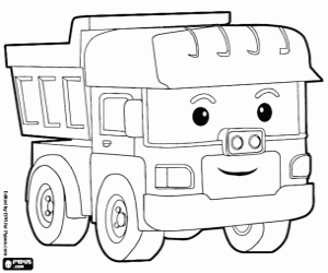 Dump truck of Robocar Poli coloring page