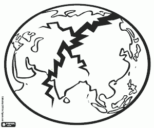 The Earth in danger coloring page