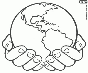 The Earth, in our hands coloring page