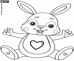 Easter Bunny with Hearts coloring page