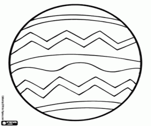 Easter egg decorated with lines coloring page