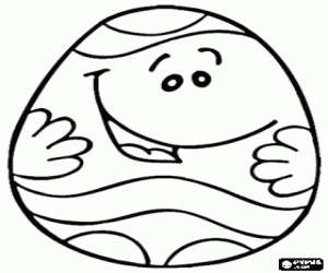 Easter Egg smiling coloring page
