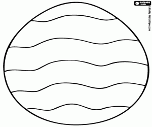 Easter egg with wavy lines coloring page