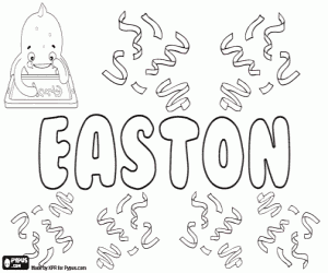 Easton, male name coloring page