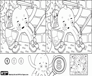 Easy game of differences Pypus coloring page