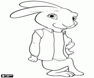 EB, the rebel Easter rabbit coloring page