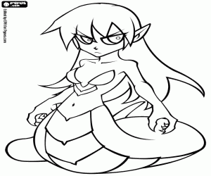 Echidna, a snake woman coloring page