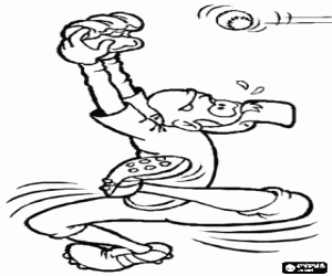 The effort of the baseball player coloring page